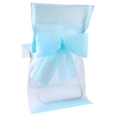 Housse de Chaise Mariage avec Noeud Bleu Ciel