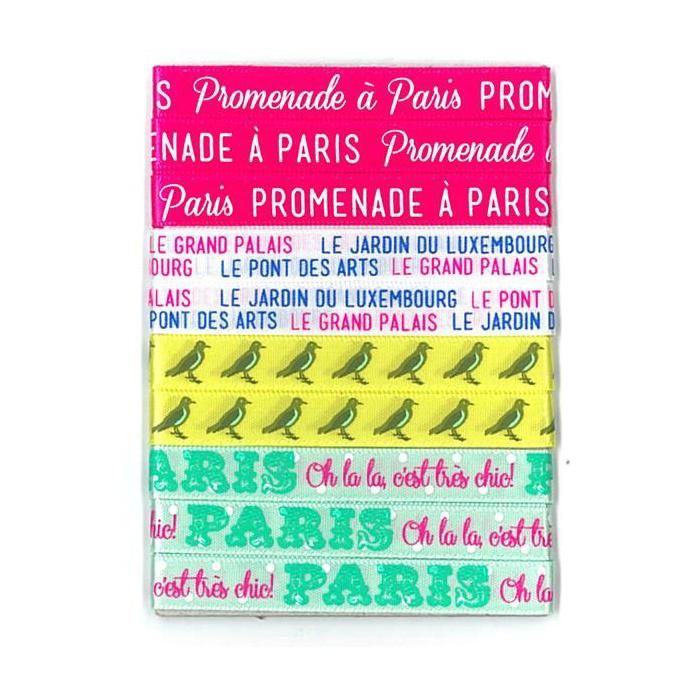 TOGA Lot de 4 rubans paris - satin - 90 cm