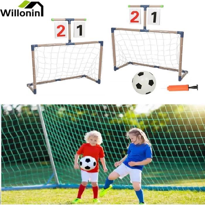 Willonin® Lot de 2 Cage de Foot, But de football pour Enfants, Jeux de jardin Activité extérieur avec ball et pompe, 79*35*78cm ZCY