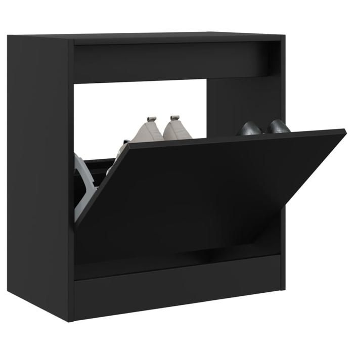 vidaXL Armoire à chaussures noir 60x34x635 cm bois dingénierie 839939