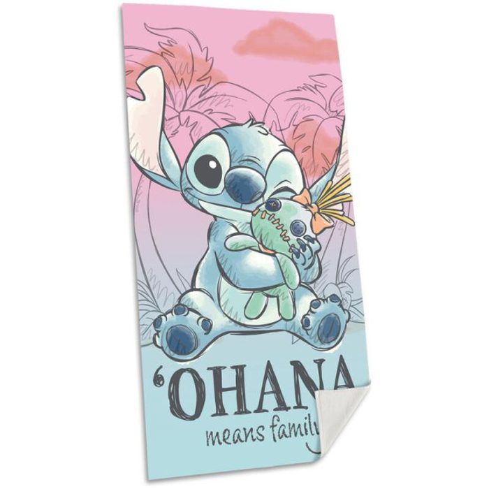 Disney Lilo et Stitch Ohana Serviette de plage 70x140 cm Numéro d'article : EWA00044ST, Serviette de plage Enfant