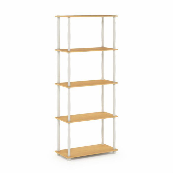 Furinno étagère 5 niveaux Turn-N-Tube 18032 hêtre/blanc 5994x2946x1458 cm Furinno étagère 5 niveaux Turn-N-Tube 18032 hêtre/blanc 5994x2946x1458 cm