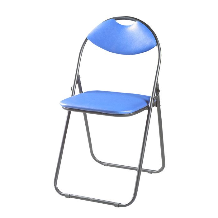 chaise pliante, domino, master grill&party, chaise de jardin, métal, cuir écologique, bleu, jcd1805un