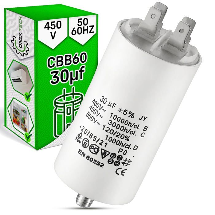Condensateur De Démarrage 20µF CBB60 450V - ONIX TECH, Fiable Et Facile à Installer