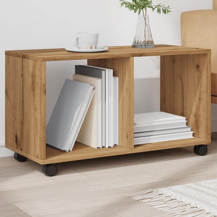 vidaXL Armoire à roulettes chêne artisanal bois dingénierie 853145