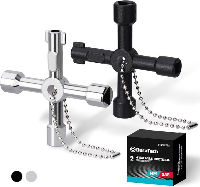 Clé Multifonction 4 Voies Universelle – Accès Aux Coffrets, Compteurs, Armoires Et Plus | Outil Compact & Portable - 5