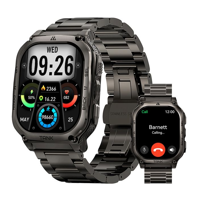 Montre connecté Homme KOSPET M3 Montre Sport 50m Etanche 40+ Jours Répondre/appeler Sommeil Tracker dActivit - Noir - 2 Bandes