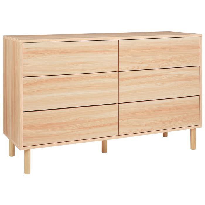 Commode à 6 tiroirs SHARPE Marron clair Commode à 6 tiroirs SHARPE Marron clair