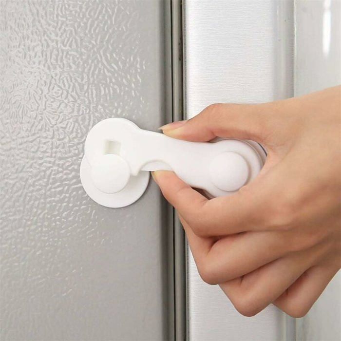 10 x Verrou de Sécurité Pour Enfants - Serrure Porte Placard Frigo Tiroir Armoire Pour Bébé - Bloque Porte Fenêtre Sans Perçage - B