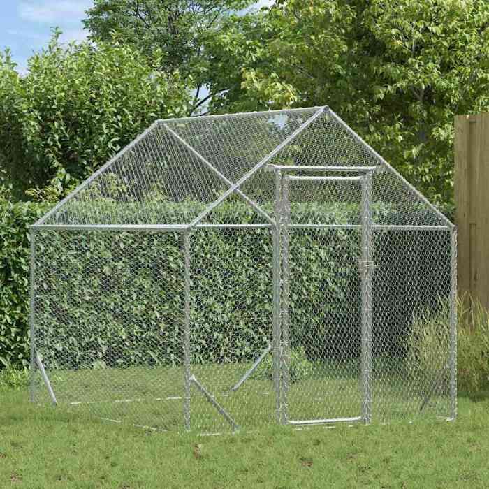 Meilleurs prix pour Moderne Enclos Poulailler - Cage à poules Argent 200x170x177cm Acier galvanisé@FR(829180）