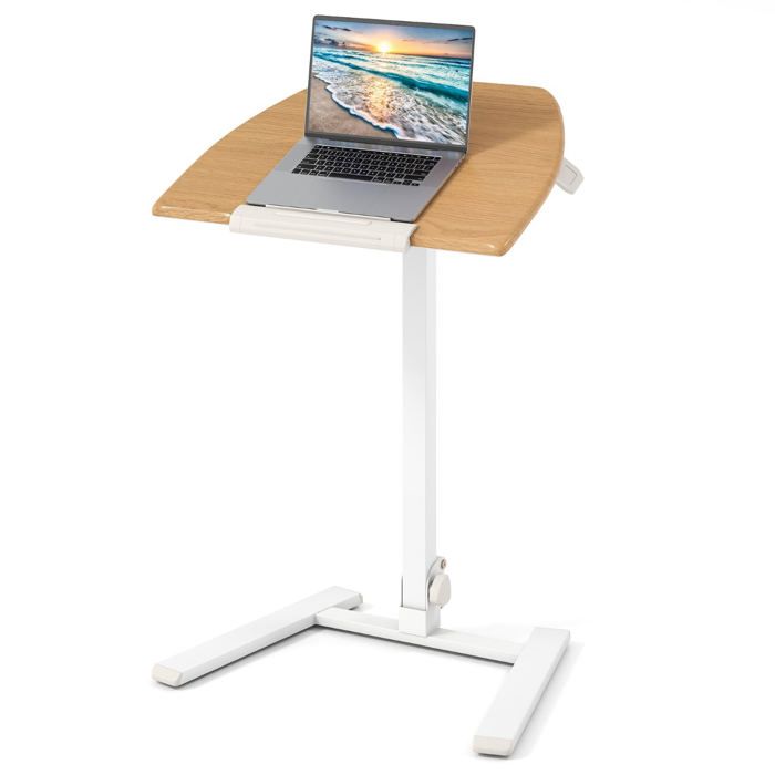 Bureau pliable sur roulettes 65 x 49 x 74-109 cm hauteur réglable plateau inclinable en