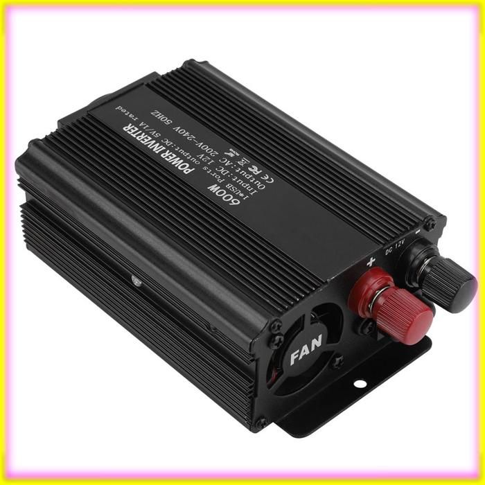 Onduleur à onde sinusoïdale pure convertisseur de puissance en alliage daluminium 12 V 600 W avec panneau solaire pour