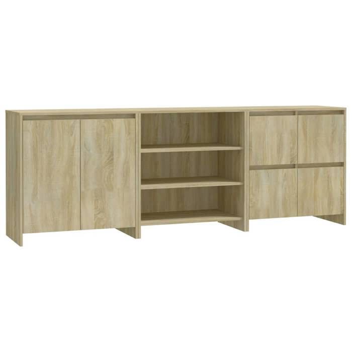 SALE 2026Buffet de cuisine stable - Placard Cabinet bahut Beige - Buffets 3 pcs Chêne sonoma Bois dingénierie 70.07 Kg 988788