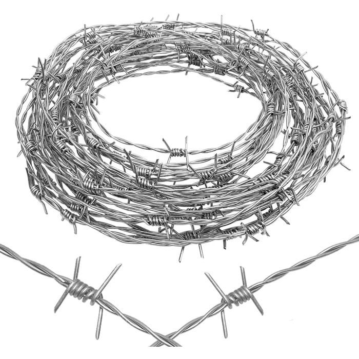 Fil Barbelé 1.8m x 10m Véritable Fil de Fer Facile à Plier Clôture Jardin Anti Chats Renards Oiseaux Bobine Sécurité