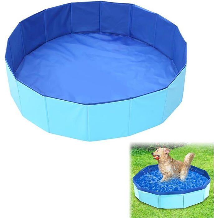Piscine pour Animaux Petite Piscines pour Chien Pataugeoire pour Bain et Jeux Bassin de Jeu 50x10 cm pour Chats et Petits Bleu