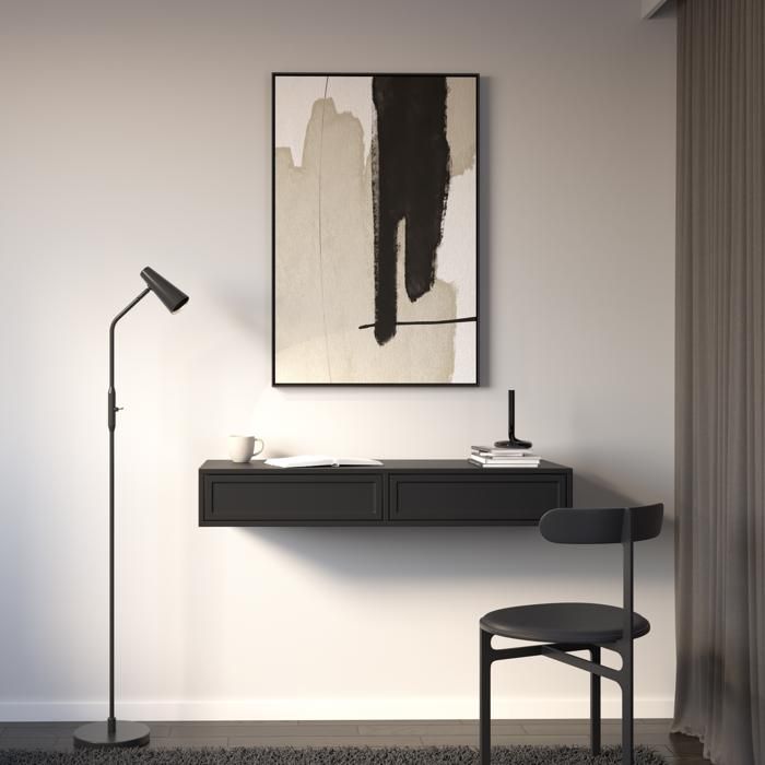 Coiffeuse 2 tiroirs - VELVETO - 110 cm - noir