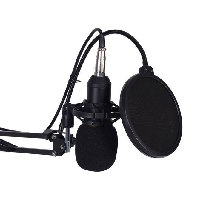 Microphone studio ARAMOX – BM800 condensateur – avec bras filtre anti-pop USB – kit complet