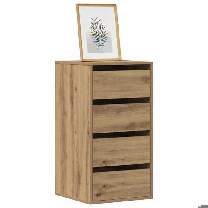 Commode - vidaXL - Meuble de rangement - Bois ingénierie - Chêne artisanal - 4 tiroirs - 40x41x76 cm 626pfk44g