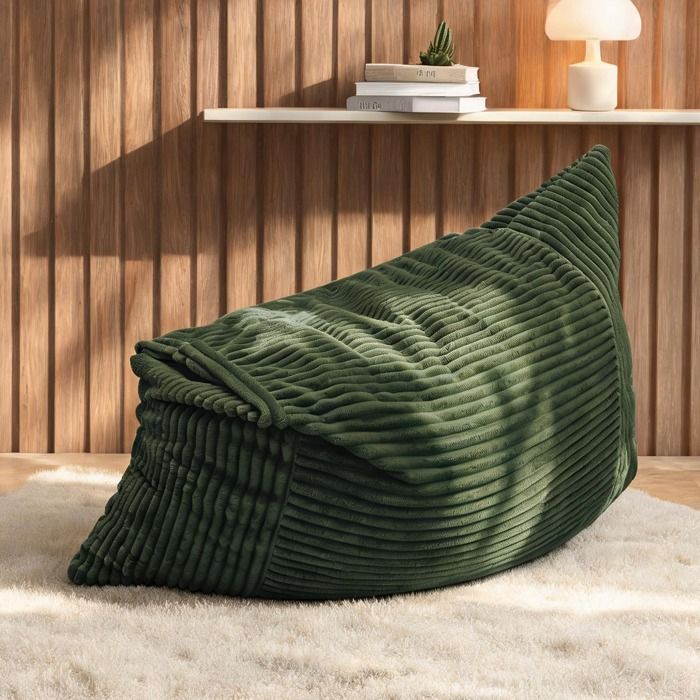Pouf convertible en flanelle green-toned – Fauteuil méridienne et couchage dappoint pour petit espace