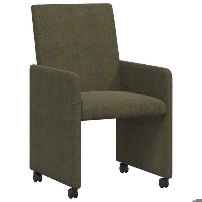 Chaises à Manger avec Roues - (Lot de 2) - Fauteuils cuisine - Vert armée 57x66x94 cm V1919