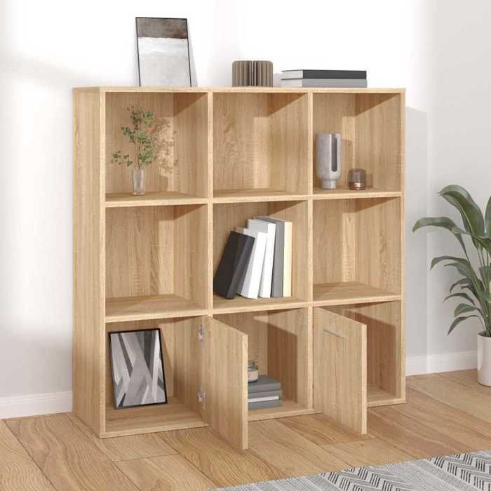 Soldes d’automneCabinet de salon Brun - Bibliothèque - Chêne sonoma - 98x30x98cm - stockage livres - Bois d’ingénierie 410 4764883