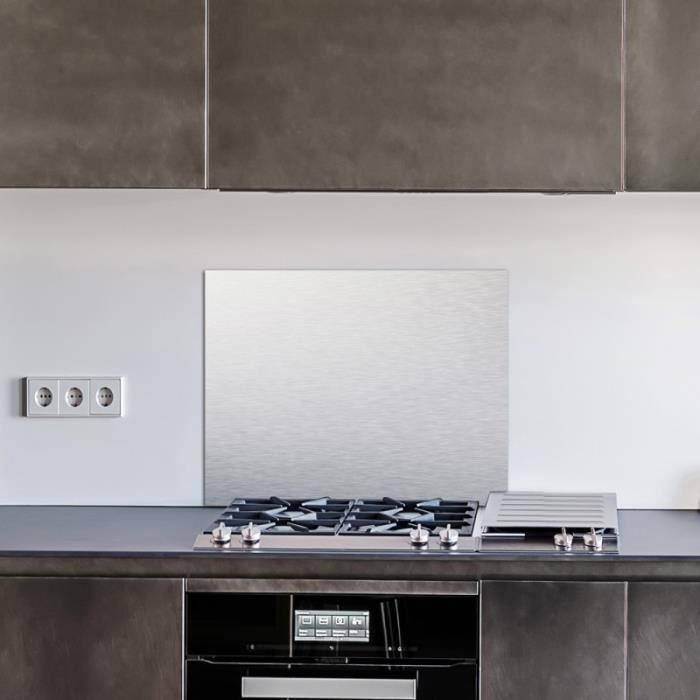 Credence Aluminium Brosse 90 X 70 Cm Credence Alu 3 Mm Adhesive Double Face Fond De Hotte Cdiscount Maison