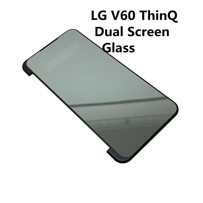 Noir avec des stents - Étui double écran pour LG V60 ThinQ, Original, verre avant et arrière de remplacement