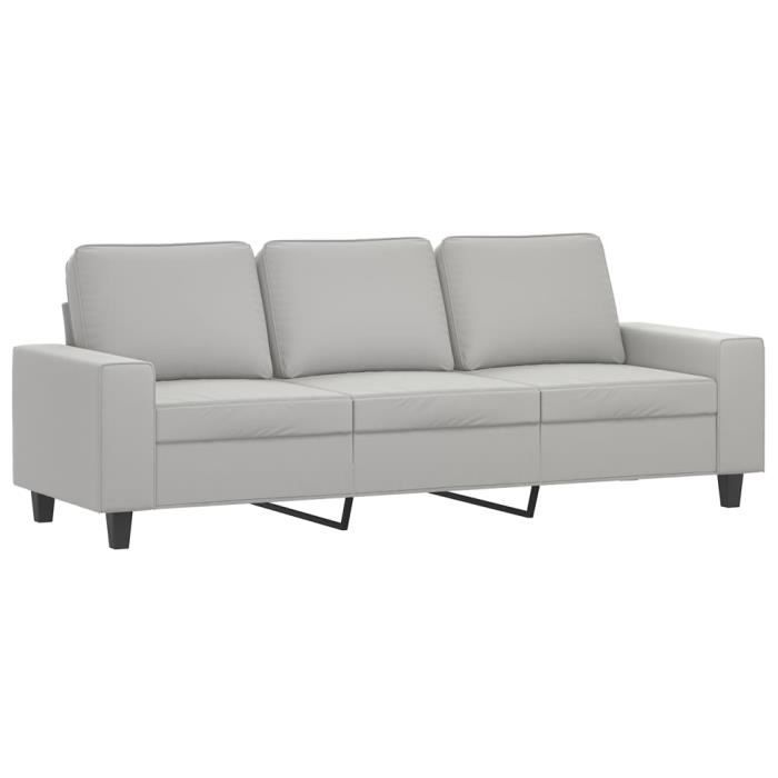 Canapé 3 Places Tissu – Gris Clair – 180 Cm – Neuf Sous Emballage