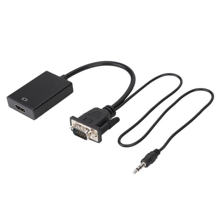 Cable convertisseur VGA vers HDMI avec audio pour projecteur PC HDTV