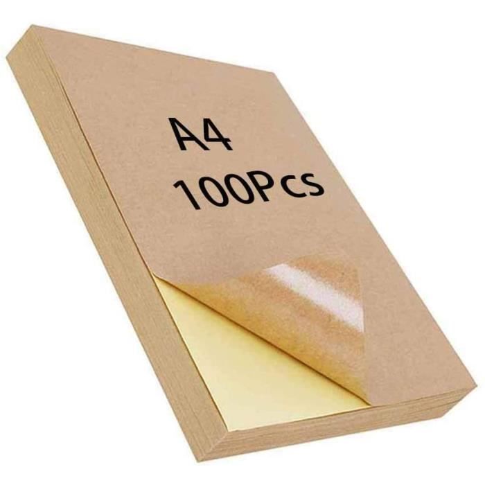 Noref 100 feuilles A4 papier autocollant papier autocollant