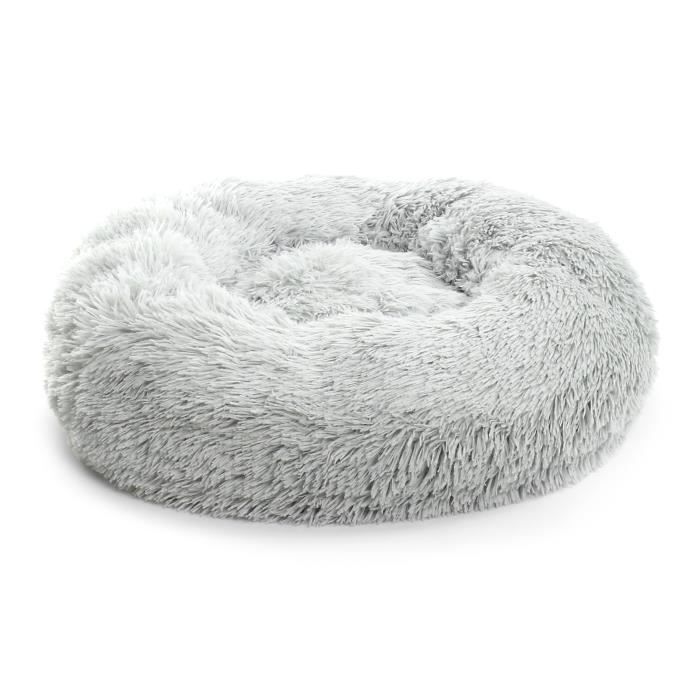 Meilleurs prix pour Fudajo Lit pour chien et chat rond L Coussin lavable avec Pelage artificiel, Bulles antiglissantes