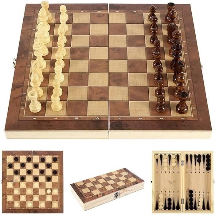 PARENCE - Jeu D'échecs En Bois Pliable Avec Verrou Sécurité