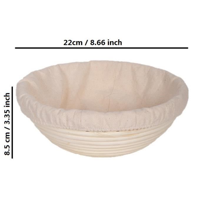 Panier à Pain En Rotin Naturel - Fermentation Pâte à Pain - Ovale 35cm (1kg) - 100% Naturel