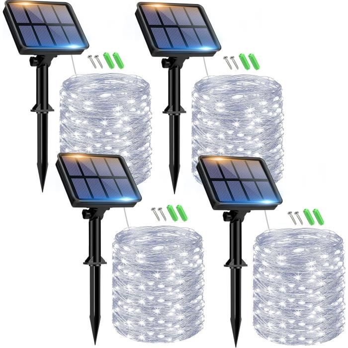 Guirlande solaire micro LED 15m Blanc Chaud