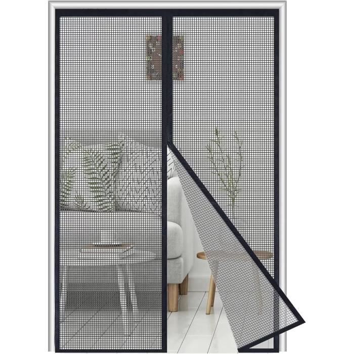 Rideau Aimanté Pour MagnéTique Rideau De Porte, 295x215 Cm Moustiquaire De Porte Anti Insecte Mouche Moustique Pour Enfants Et Animaux De Compagnie, Noir P