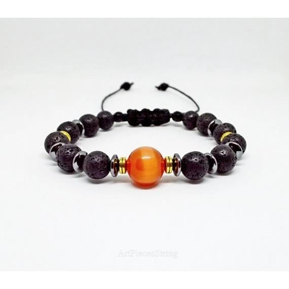 Bracelet Pierre De Lave Oeil De Chat Orange Bracelet Homme Pierre Volcanique Bracelet Oeil De Chat Femme Blanc Achat Vente Pierre Vendue Seule Cdiscount