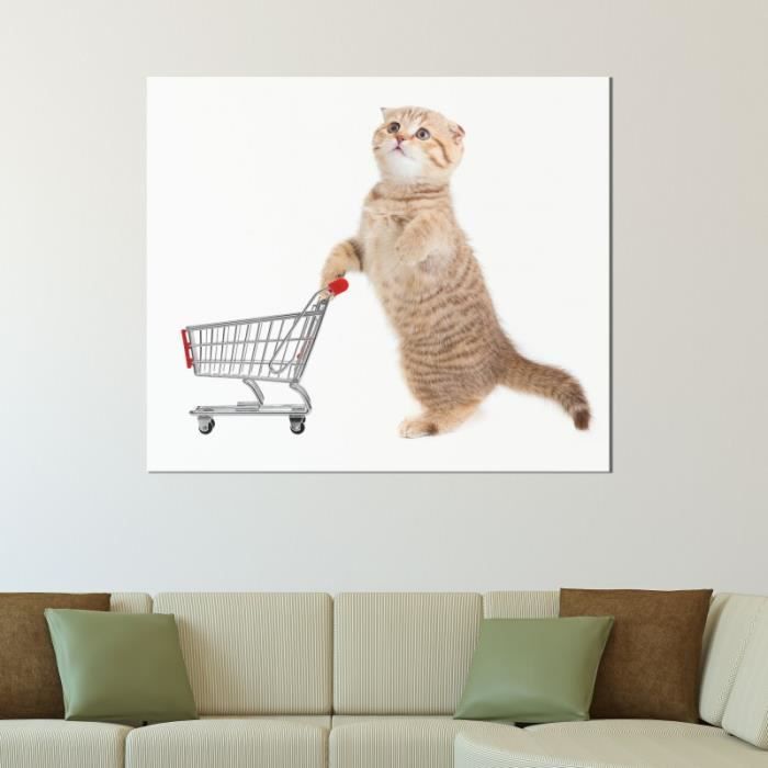 Tableau Chat Malin Sens Normal 100 X 100 Cm Cdiscount Maison