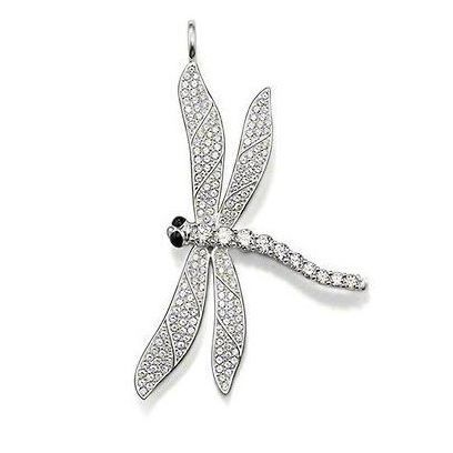Collier Anneau style coréen Forme Libellule blanc élégant zircons