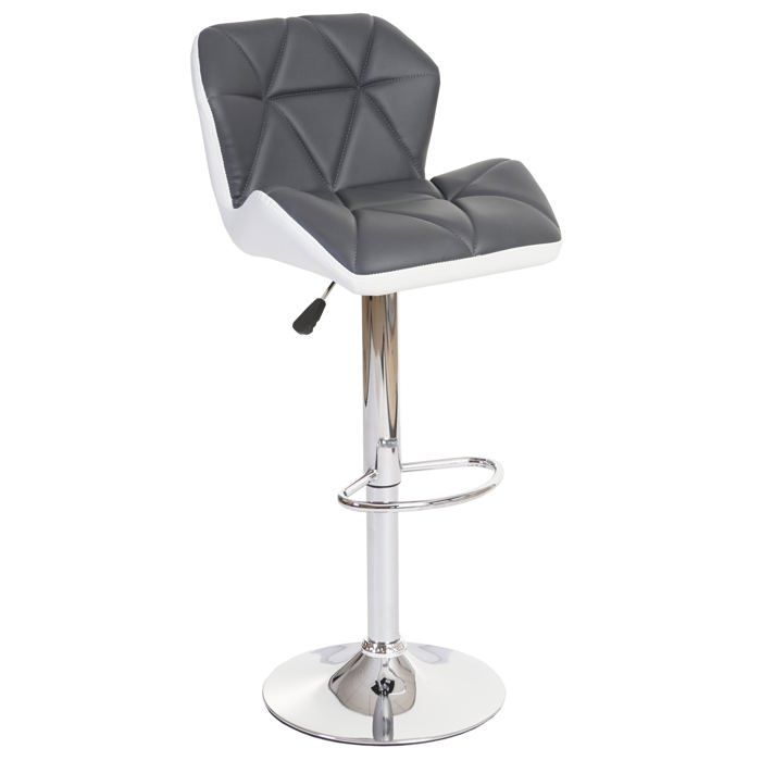 Tabouret de bar chaise de comptoir hauteur reglable en synthetique gris cadre en acier chrome 04_0005260 Tabouret de bar chaise de comptoir hauteur reglable en synthetique gris cadre en acier chrome 04_0005260