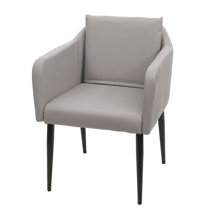 Fauteuil chaise lounge salle a manger bureau visiteur en synthetique taupe gris pieds metal noir 04_0002286 Fauteuil chaise lounge salle a manger bureau visiteur en synthetique taupe gris pieds metal noir 04_0002286