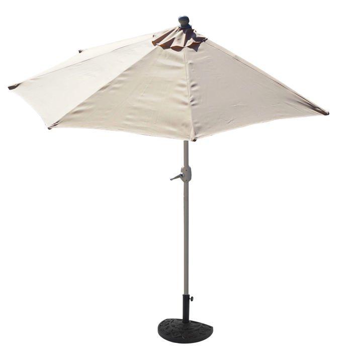 Decoshop26 Demi parasol de balcon Crème - vue 4