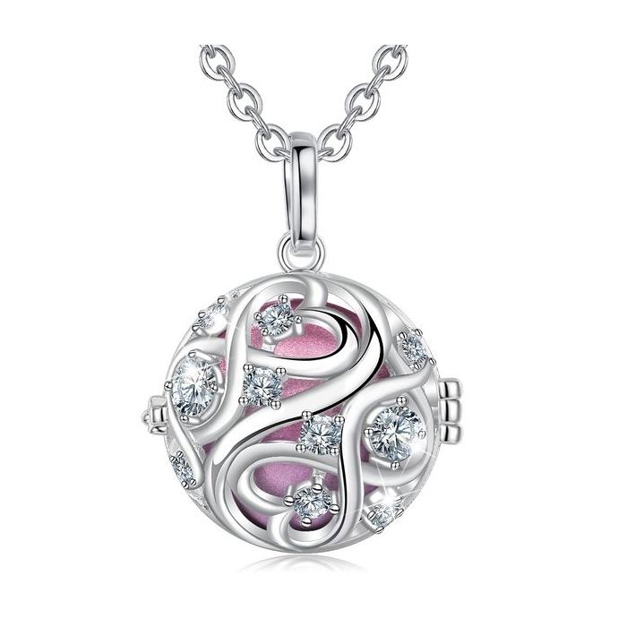Bola De Grossesse Nœud Infini Avec Cristaux Grelot Rose Longueur Collier 114 Cm Matiere Pendentif Cuivre Plaque Argent Cdiscount Puericulture Eveil Bebe