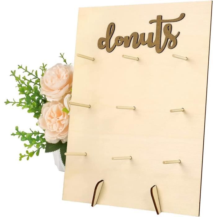 Support Donuts En Bois 4 Pièces - Présentoir à Beignets Réutilisable Pour Fêtes Et Mariages