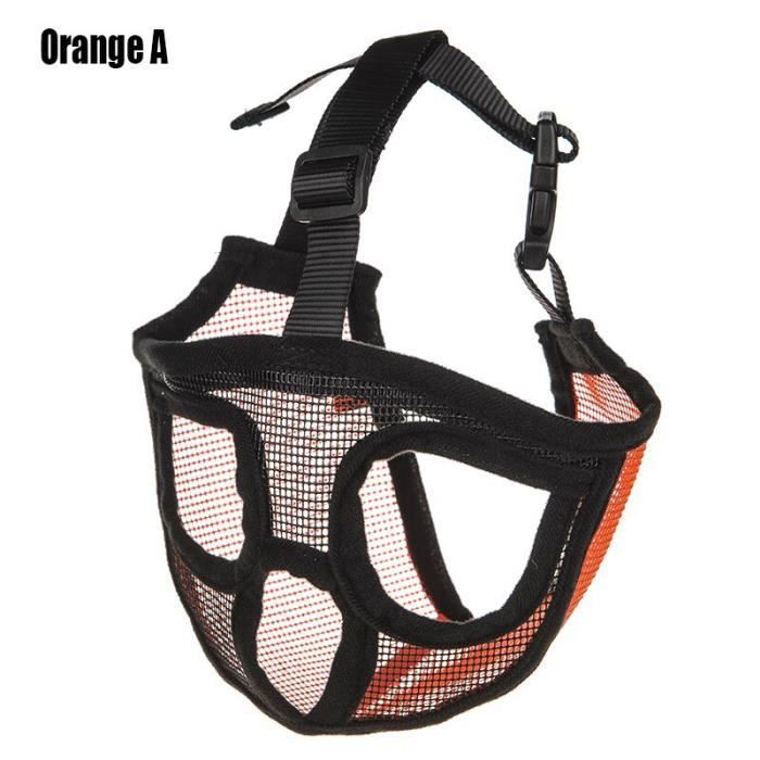 Comparer les prix de (Orange A / L)Muselière ajustable pour chien bouledogue français, masque buccal pour chien, respirant, Anti-aboiement, fournitures p