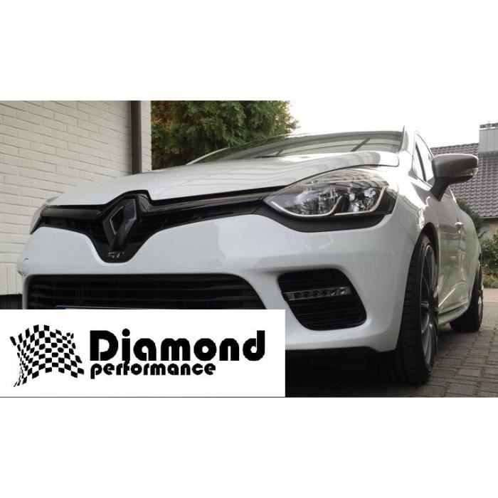 GLOSS Black FRONT and REAR badge COVER for Renault Clio 4 20132016