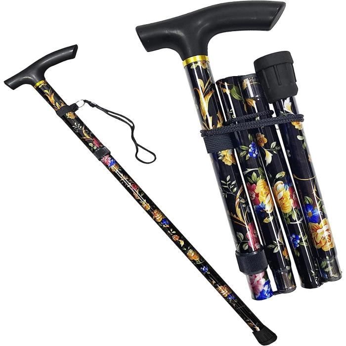 Canne de marche - Pliable - Réglable 86-97 cm - Alliage d'aluminium - Sport