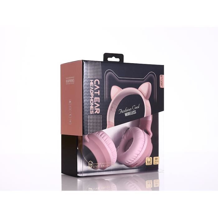 Casque Audio Casque D Oreille Avec Chat Mignon En Bluetooth Casque D Ecoute Bluetooth 5 0 Pour Enfants Ecouteurs Pink With Box Casque Ecouteurs Avis Et Prix Pas Cher Cdiscount