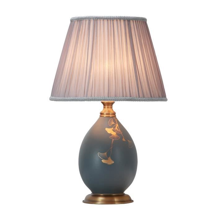 Fine Asianliving Lampe à Poser en Porcelaine Orientale Chinoise avec de lor peinte à la Main Abat