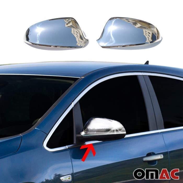 Protection Exterieure - Coques de Rétroviseurs pour Opel Astra J 2009-2015 2x Acier Inox Chromé