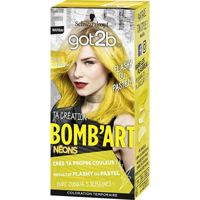 Schwarzkopf Got2B Bomb'Art - 110 Arc-en-ciel - Coloration Semi Permanente  Cheveux - INCI Beauty